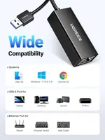 Мережевий адаптер UGREEN Gigabit Ethernet (USB 3.0 to RJ45) — Інтернет для ноутбука та Nintendo Switch — фото 3