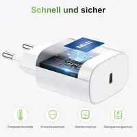 Зарядное устройство USB-C 20W + Кабель Lightning (2 метра), Быстрая зарядка для iPhone 14/13/12/11 — фото 2