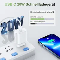 Зарядное устройство USB-C 20W + Кабель Lightning (2 метра), Быстрая зарядка для iPhone 14/13/12/11 — фото 3