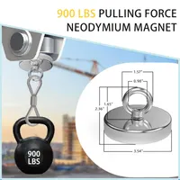 Поисковый магнит Magnetpro 400 кг (900 Lbs), Односторонний, Неодимовый, Рым-болт — фото 2