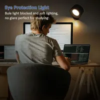 Набір настінних світильників (Бра) 2 шт, Акумуляторні, Магнітні 360°, Чорні — фото 6