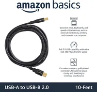 Кабель USB 2.0 A-Male to B-Male (для принтера/сканера) 3 метра, Позолоченные контакты, Черный — фото 5