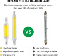 Лампа LED R7s 118mm 10W (COB), Теплый белый, Замена галогена 100W, 2 шт — фото 2