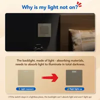 BSEED Light Switch 1 Gang 1 Way Glass Light Switches Screwless 10A Rocker Tactile Wall Switch Gold Crystal Toggle Switch — фото 3