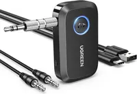 UGREEN Bluetooth 5.4 Adapter for Car, Receiver for Car/Home Stereo/Speaker/Wired Headphones, Handsfree Call, Dual Device Connection, 15 Hour Playtime