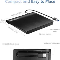 Зовнішній CD/DVD привід USB 3.0 (Пишучий) для Ноутбука/ПК, Портативний — фото 2