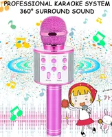 Детский караоке-микрофон (Беспроводной), Изменение голоса, Bluetooth колонка, Фиолетовый — фото 5
