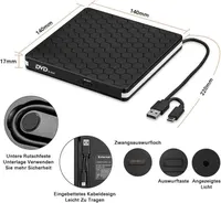 Внешний CD/DVD привод (Дисковод) USB 3.0 + Type-C, Портативный, Универсальный