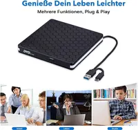 Внешний CD/DVD привод (Дисковод) USB 3.0 + Type-C, Портативный, Универсальный — фото 3