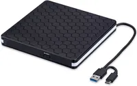 Зовнішній CD/DVD привід (Дисковод) USB 3.0 + Type-C, Портативний, Універсальний — фото 2