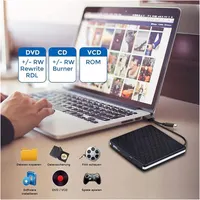 Зовнішній CD/DVD привід (Дисковод) USB 3.0 + Type-C, Портативний, Універсальний — фото 5