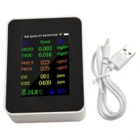 Анализатор качества воздуха 9-в-1 (CO2, PM2.5, HCHO, TVOC), Портативный детектор, Черный — фото 3