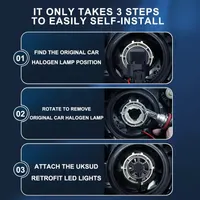 Автолампи LED H7 80W 10000Lm (2 шт), 6500K Холодне біле, IP68, Mini Size — фото 8
