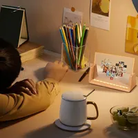 Деревянная LED подставка (База) для акриловых фото/стекла (2 шт), U-образная, USB, Теплый свет — фото 7