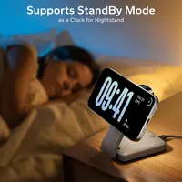 Бездротова зарядна станція 3-в-1 для iPhone (MagSafe), Apple Watch, AirPods, Складана, Сіра — фото 3