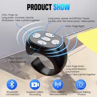 Bluetooth-кільце для прокручування TikTok/Reels та перегортання книг (Page Turner), Чорне — фото 2