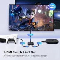 HDMI Сплиттер/Свитч UGREEN 2-в-1 (Двунаправленный), 4K@60Hz, Для PS5/Xbox/PC — фото 4