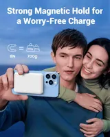 Магнітний Power Bank 10000mAh Yiisonger (MagSafe), Бездротова зарядка 15W, PD 20W, Білий — фото 3