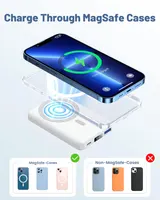 Магнитный Power Bank 10000mAh Yiisonger (MagSafe), Беспроводная зарядка 15W, PD 20W, Белый — фото 5