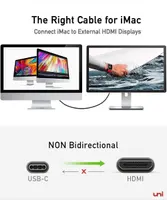 Кабель uni USB-C to HDMI 2.0 (4K@60Hz) 1.8м у нейлоновому обплетенні, Сірий космос — фото 4