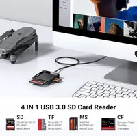 Картридер UGREEN 4-в-1 USB 3.0 (SD / MicroSD / CF / MS), Высокоскоростной, Читает 4 карты одновременно — фото 2