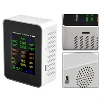 Детектор качества воздуха 9-в-1 (PM2.5, CO2, HCHO, TVOC), Цветной LCD, Аккумулятор