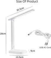 Настільна LED лампа для школяра Clover (Складана), Акумуляторна, USB порт, Сенсорна