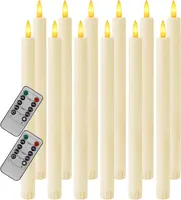 Набор LED свечей (12 шт) 25см с "живым" пламенем (3D Wick), Пульт, Таймер, Слоновая кость — фото 3