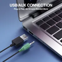 Колонки компьютерные с RGB подсветкой, Стерео акустика 2.0 для ПК/Ноутбука, USB питание