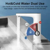 Електричний кран водонагрівач 220V 3200W з дисплеєм температури – проточний водонагрівач для раковини, миттєвий кран гарячої води — фото 6