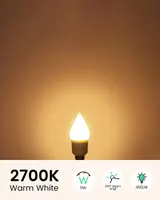 Набор LED ламп E14 5W (Свеча C35) Теплый белый, 12 штук, Энергосберегающие