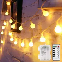Гірлянда світлодіодна 300 LED, 39 м, теплий білий, з вилкою, IP65, з пультом димування, для дому та вулиці, кульки — фото 5