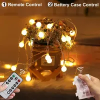 Гирлянда светодиодная 300 LED, 39 м, тёплый белый, с вилкой, IP65, с пультом диммирования, для дома и улицы, шарики — фото 3