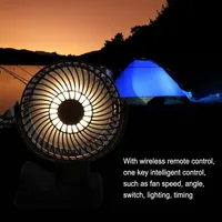 Вентилятор акумуляторний похідний з LED-лампою та пультом, Power Bank, Гачок — фото 5