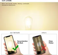 Набір філаментних LED ламп E27 ST64 6.5W (Вінтаж Едісона), 6 шт, Тепле світло 2700K — фото 3