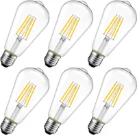 Набор филаментных LED ламп E27 ST64 6.5W (Винтаж Эдисона), 6 шт, Теплый свет 2700K — фото 5