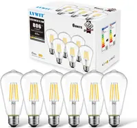 Набор филаментных LED ламп E27 ST64 6.5W (Винтаж Эдисона), 6 шт, Теплый свет 2700K — фото 6
