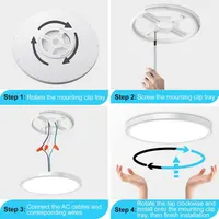 24W LED Ceiling Light Dimmable 3000K 4000K 6500K Round 2160LM IP44 White Modern Ultra Thin Flat Ø30cm for Kitchen Bathroom — фото 4