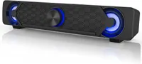 Компьютерная колонка-саундбар Smalody (USB), Игровой звук 2.0, LED подсветка, Черный