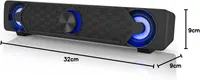 Компьютерная колонка-саундбар Smalody (USB), Игровой звук 2.0, LED подсветка, Черный — фото 2