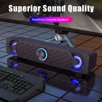 Компьютерная колонка-саундбар Smalody (USB), Игровой звук 2.0, LED подсветка, Черный — фото 6
