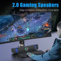 Smalody PC Speakers, Computer Speaker, USB Soundbar, Gaming with Cool LED Lights, Multimedia Speaker Perfect for PC Games,Computer, Desktop, Laptop — фото 7