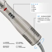 Фен-щітка для волосся AB-6005 (3-в-1: Сушка, Укладання, Об'єм), Золотистий, 1000 Вт