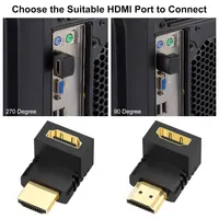 Кутові адаптери HDMI 90° та 270° (Набір 4 шт), 4K, Для настінного кріплення ТБ — фото 4