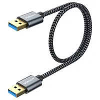 Кабель USB-A – USB-A 3.0 SUNGUY 0.5 м, 5Gbps, нейлонове плетіння, позолочені конектори, швидкісний кабель передачі даних — фото 3