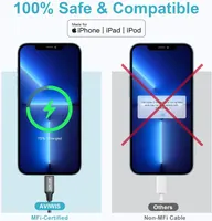 Кабель USB-C to Lightning (2 метри), Нейлоновий, MFi, PD Швидка зарядка iPhone, Сірий — фото 2