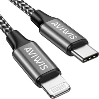 Кабель USB-C to Lightning (2 метри), Нейлоновий, MFi, PD Швидка зарядка iPhone, Сірий — фото 3