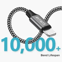 Кабель USB-C to Lightning (2 метри), Нейлоновий, MFi, PD Швидка зарядка iPhone, Сірий — фото 4