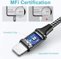 Кабель USB-C to Lightning (2 метри), Нейлоновий, MFi, PD Швидка зарядка iPhone, Сірий — фото 5