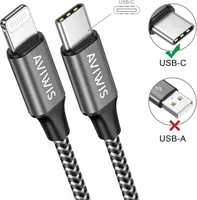 Кабель USB-C to Lightning (2 метри), Нейлоновий, MFi, PD Швидка зарядка iPhone, Сірий — фото 6
